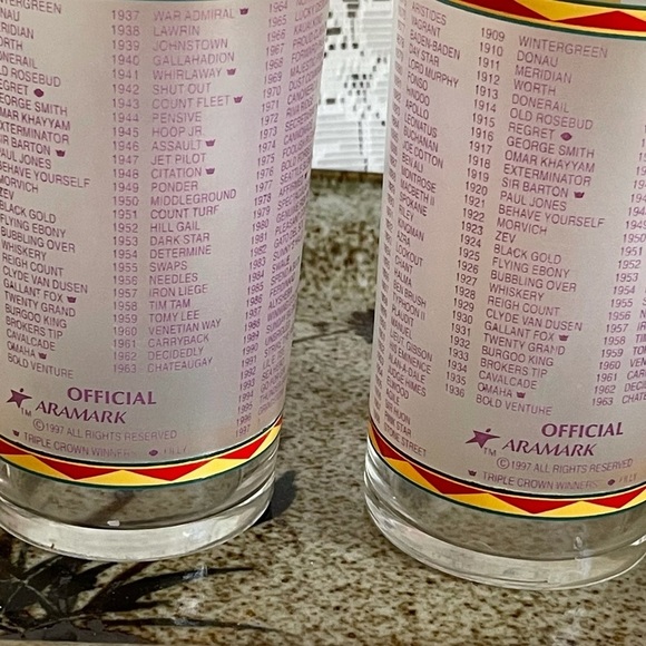 Kentucky Derby 123 Running Mint Julep Collectible Glasses 1997 Set Of 2 Libbey - Picture 3 of 8